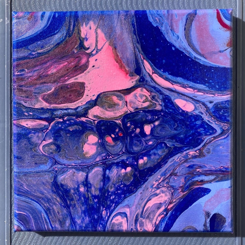 Nebula 8"x8" Painting by Color Fluent Art (Blue/Purple/Pink)